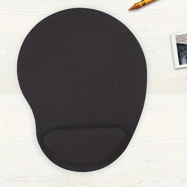 Imagem de Mouse pad para descanso de pulso (9,06 × 6,226 cm) - antiderrapante, resistente ao desgaste, leve e confortável, design minimalista para uso no escritório/mesa (preto)