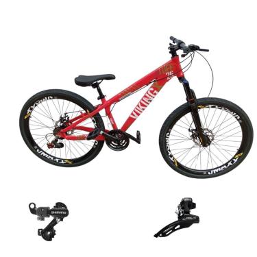 Imagem de Bicicleta 26 VikingX T25 21v Freeride Cambio Traseiro e Dianteiro Shimano Pneu Aro 26 Balão Preto-Unissex