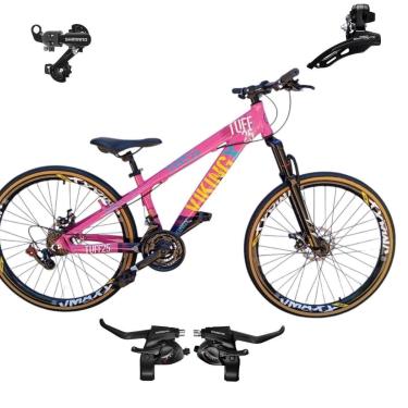 Imagem de Bicicleta 26 VikingX T25 21v Freeride Cambios e Trocadores SHIMANOS Pneu Slick Fino Fx Amarela1.50-Unissex