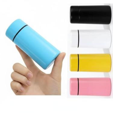 Imagem de Mini garrafa de água, 142 g, aço inoxidável isolado, copo fino, frasco para viagens, esportes, escola, bolsa, xícara de café, garrafas de café, manter quente e frio (azul)