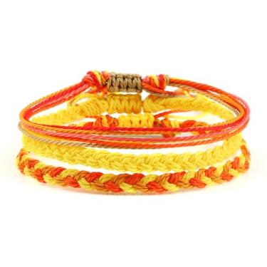 Imagem de XAM Pulseira feminina boho de várias camadas com cordão ondulado colorido verão praia heishi surfista trançado pulseira de corda de aniversário presente de feriado joias, Middle, Acrílico, Sem Pedra