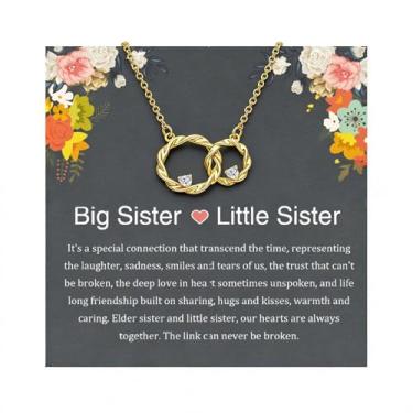 Imagem de Zurlcdye Colar de mãe para mulheres mãe e filha colar dourado delicado pingente pingente corrente moderna aniversário acessórios presentes, Cobre, Sem Pedra Preciosa