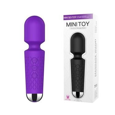 Imagem de Mini Vibrador Varinha Mágica com 20 Modos de Vibração e 8 Níveis de Velocidade, Massageador Portátil à Prova d'água
