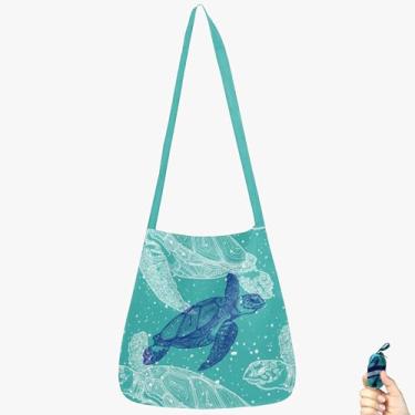 Imagem de BeeGreen Bolsa tiracolo Turtle Ultimate – Bolsa de compras reutilizável para compras de supermercado – Dobrável, compacta, portátil, lavável na máquina