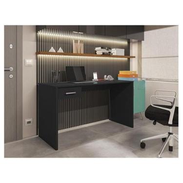 Imagem de Mesa para Computador Ambiente Gávea com Gaveta Preto Trama - Móveis Le