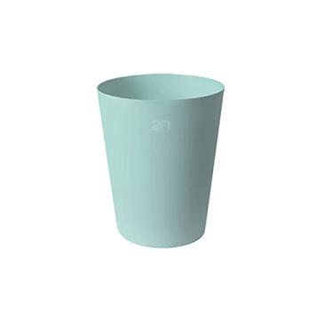 Imagem de KEG801302 Lixeira doméstica descoberta de plástico cesto de papel de cor sólida de grande diâmetro para lixeira de escritório e cozinha (verde, pequena)