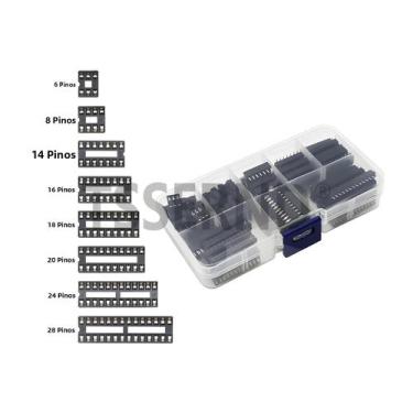 Imagem de Kit De Soquetes DIP IC 66PCS 6-28 Pinos Tipo Solda Adaptador Para Circ