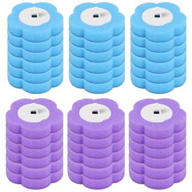 Imagem de 36 refis de escova descartável para vaso sanitário, almofadas de limpeza de substituição de varinha de banheiro para pia banheira, lavatório, esfregão e piscina (azul roxo)