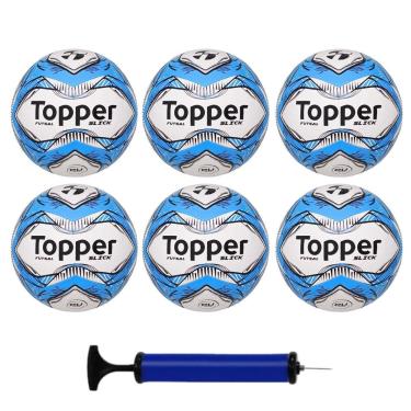 Imagem de Kit Caixa 6 Bolas Futsal Topper Com Bomba de Ar-Unissex