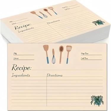Imagem de YOJO Cartões de receita, 100 cartões de receita, 100 x 6, cartolina dupla face para chá de panela, casamento, presente de inauguração de casa
