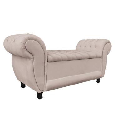 Imagem de Recamier Baú Londres 120cm Suede M11 - D`rossi Bege