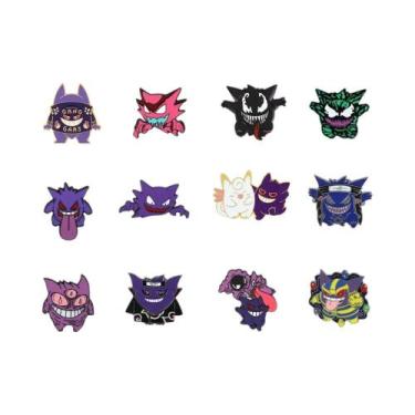 Imagem de Broche De Esmalte Gengar De Desenho Animado, 12 Peças, Emblema De Meta