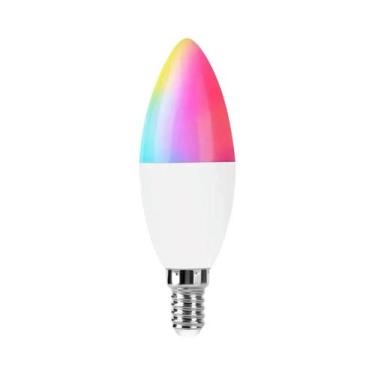 Imagem de Lâmpada LED RGB Dimerizável Tuya Smart WiFi E14 Tipo Vela 5W 7W 9W 220