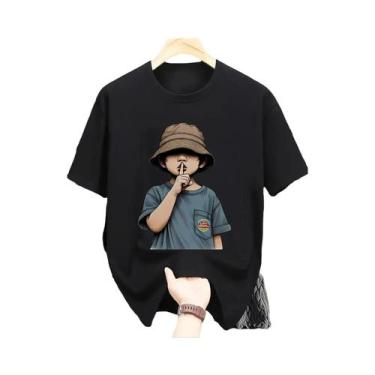 Imagem de Camiseta Masculina Slim Fit De Verão 100% Algodão Com Estampa De Desen