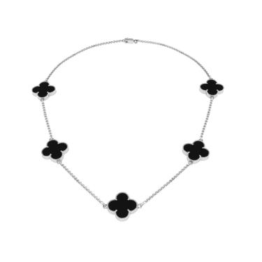 Imagem de Colar marsilea  Ônix 12mm em Prata 950  Sofisticação e Estilo