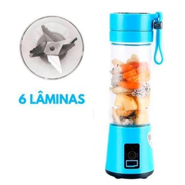 Imagem de Mini Liquidificador Vitaminas Usb Portátil Academia - Azul