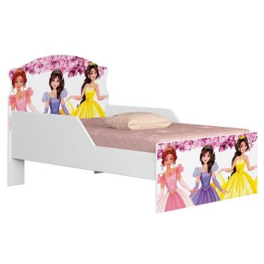 Imagem de Mini Cama Infantil 148x68cm Proteção Lateral Princesa Rosa Z53 - Mpozenato