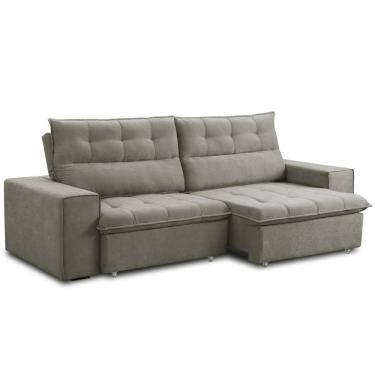 Imagem de Sofá Retrátil Reclinável Para Sala 3 Lugares 240cm Neruda F04 Veludo Marrom Claro - Lyam Decor