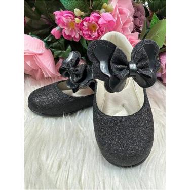 Imagem de Sapatilha Flor Di Mila Baby Preta com Glitter, 22