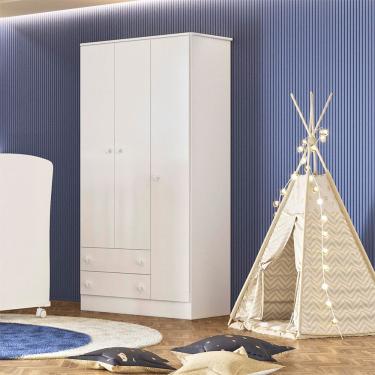 Imagem de Guarda Roupa Infantil Doce Sonho 3 Portas 2 Gavetas MDP Qmovi