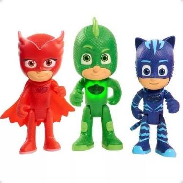 Imagem de kit 3 Bonecos Pj Masks Menino Gato Corujita Lagartixo New Arrival - fa