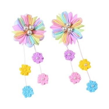 Imagem de Clipe De Cabelo Com Flor De Pérola Falsa Para Meninas, Com Franja, 2 P