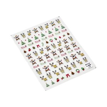 Imagem de Adesivos De Unha De Natal Com Floco De Neve Rosa, Decalques De Unha 5D