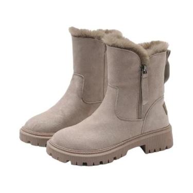 Imagem de Botas De Neve Femininas Quentes De Inverno Com Plataforma Antiderrapan