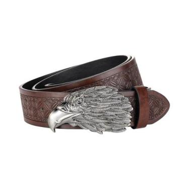 Imagem de Cinto Masculino De Couro Estilo Western Jeans Design De Nicho De Alta 