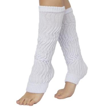 Imagem de Polaina Fitness Treino Algodão Meia Aeróbica Inverno - Vekyo, Branco, 