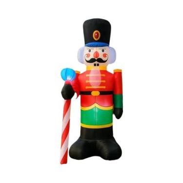 Imagem de Decoração De Natal Inflável De Papai Noel Quebra-Nozes De 6,8 Pés Para