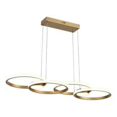 Imagem de Luminária Pendente Anéis LED Moderno Sala Mesa De Jantar 48W - Lumier-