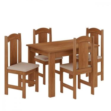Imagem de Conjunto De Mesa Arauna Estilo Com 4 Cadeiras Freijo-bege