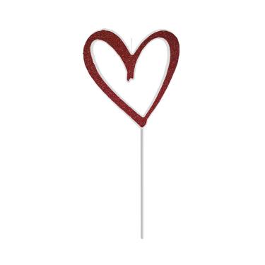 Imagem de Vela Coração Silver com Glitter Vermelha