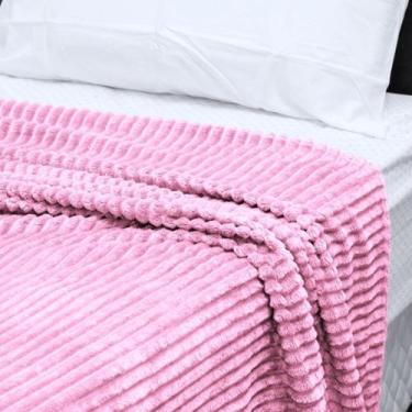 Imagem de Cobertor Manta Canelada da Corttex Casal Macia 1,8x2m pro Inverno, Ros