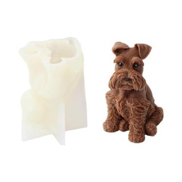 Imagem de Molde De Silicone 3D De Cachorrinho Schnauzer DIY Para Resina, Gesso, 