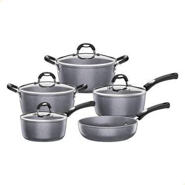 Imagem de Jogo De Panelas Tramontina Mônaco Em Alumínio Com Revestimento Antiaderente Cinza 5 Pçs 20899550