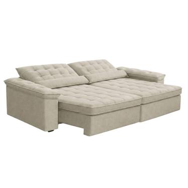 Imagem de Sofá Retrátil E Reclinável 4 Lugares 2,50m Sole Bege