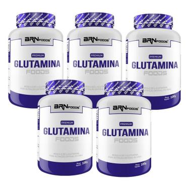 Imagem de KIT 5x PREMIUM Glutamina 100g - BRN Foods-Unissex
