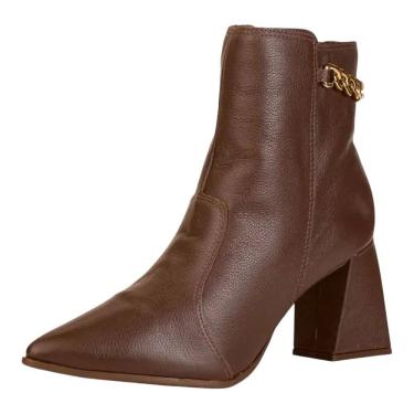 Imagem de Bota Feminina Leve Salto Bloco Médio Detalhe Corrente Bebece