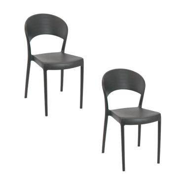 Imagem de Kit 2 Cadeiras Sissi Polipropileno Preta Tramontina