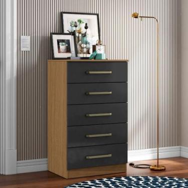 Imagem de Cômoda 5 Gavetas 4140 Aramóveis, Atacama/Grafite