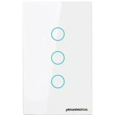 Imagem de Interruptor Inteligente WiFi Touch 3 Botões NovaDigital Alexa Google H