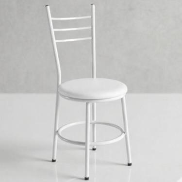 Imagem de Cadeira De Jantar Cozinha Em Aço E material sintético Estrutura Da Cad