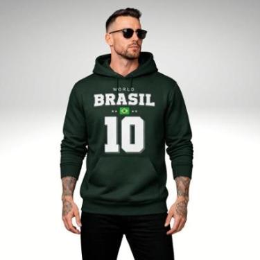 Imagem de Moletom Masculino Canguru Brasil 10 Estilo Esportivo Premium-Masculino