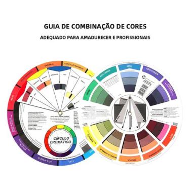 Imagem de Roda De Cores Rotativa De 12 Cores Em Espanhol E Inglês Para Tatuagem,