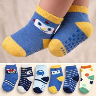 Imagem de Kit 3 Meias Antiderrapante Dia a Dia para Bebês de 0 a 24 meses Cor:me