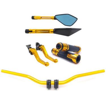 Imagem de Kit Manete Manopla Guidão Retrovisor Cbtwister Gravado Laser - NoBrand