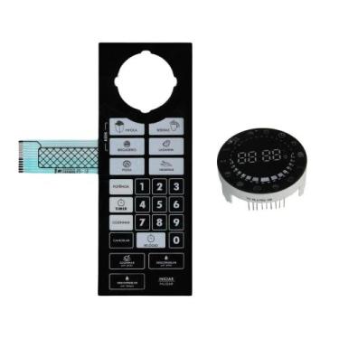 Imagem de Kit Membrana Teclado + Display Led Azul Redondo Forno Microondas Philc