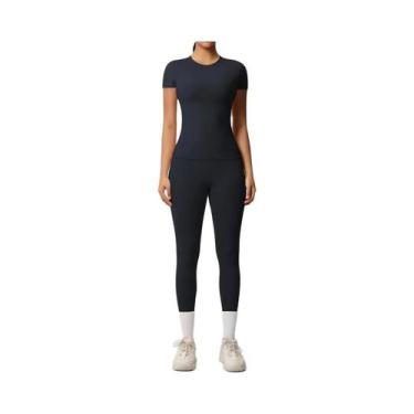 Imagem de Conjunto De Yoga Feminino Em Patchwork, Top Cropped Para Esportes E Le